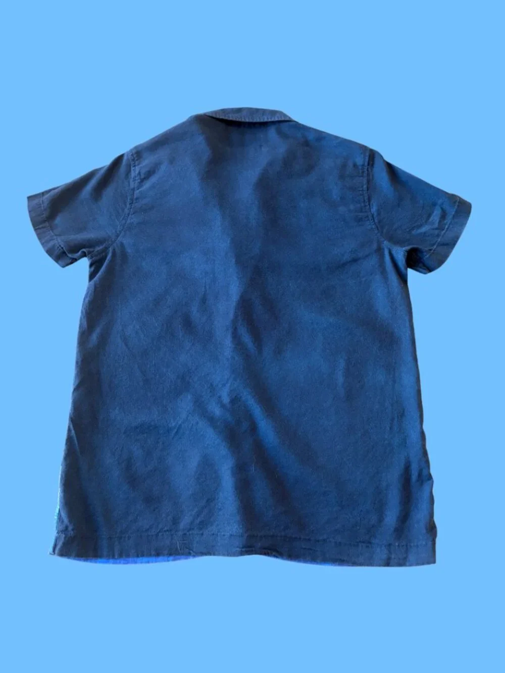 Old Navy Boys Sailboat Button Down Shirt Navy Blue Size 10-12 Large